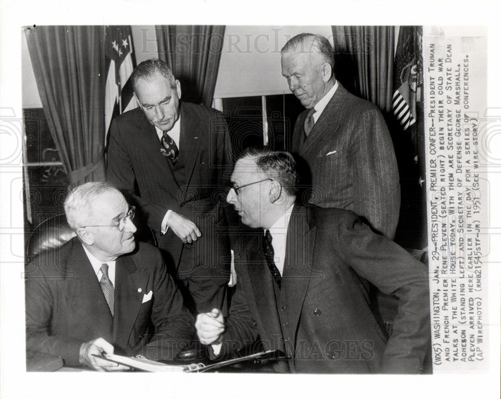 1951 Press Photo Rene Pleven politician Fourth Republic - Historic Images