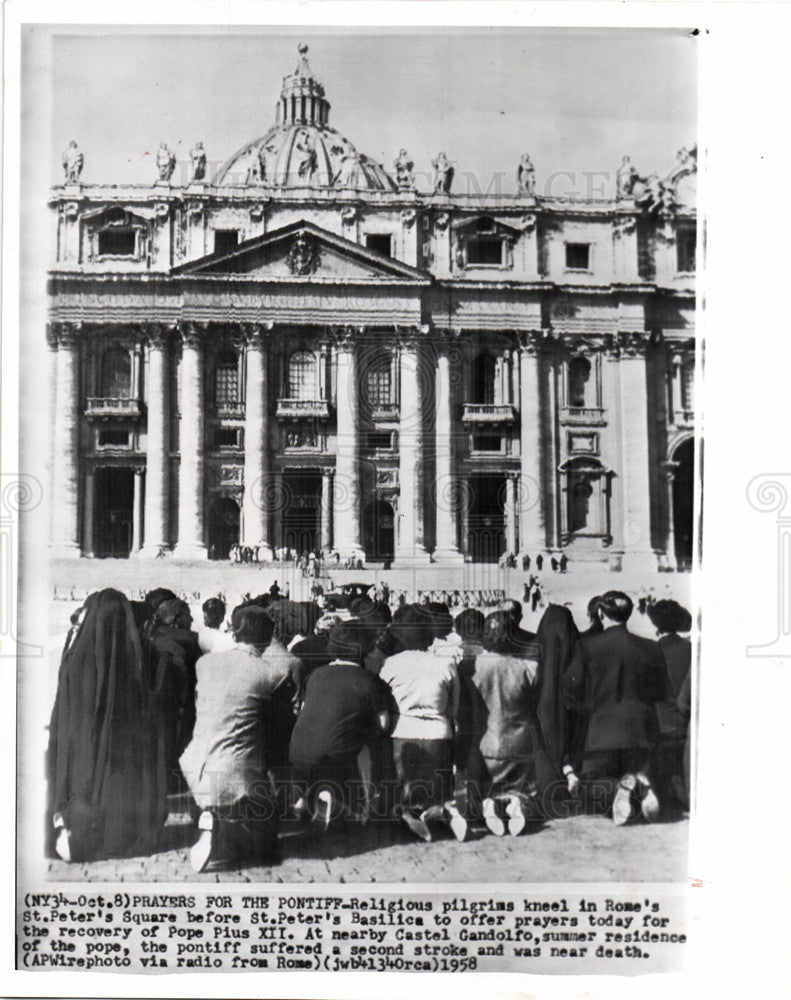 1958 Press Photo Pope Pius XII - Historic Images