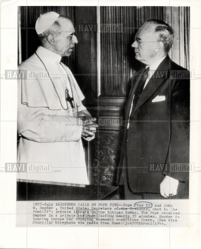 1949 Press Photo Venerable Pope Pius XII - Historic Images