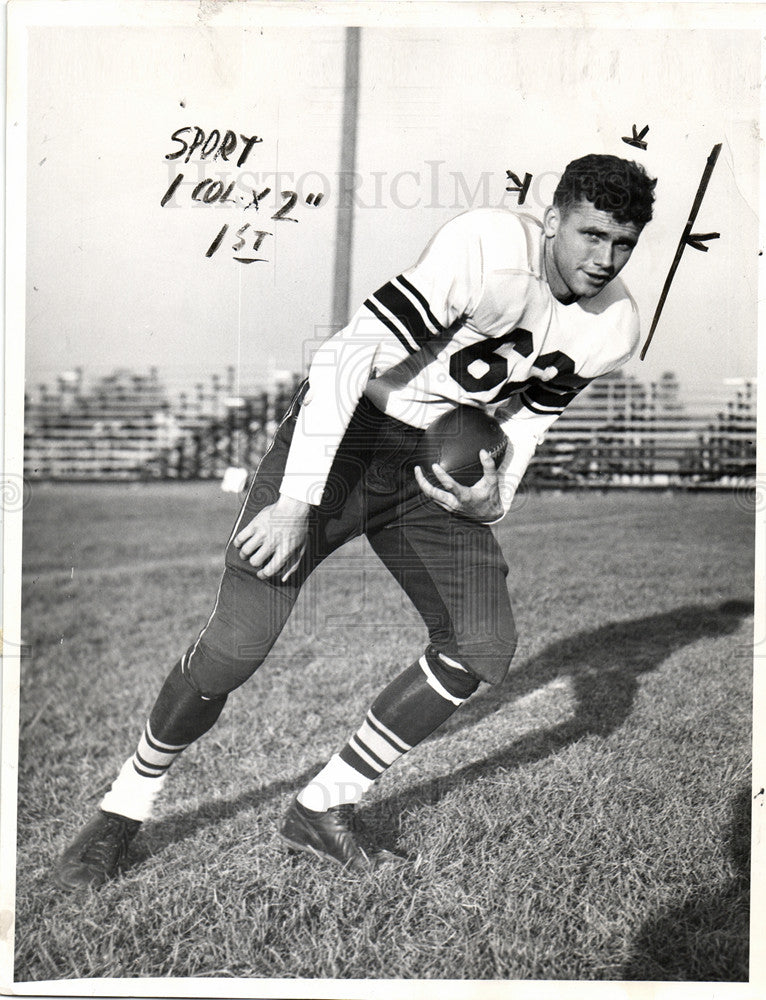 1953 Press Photo James Podoley Football Halfback NFL - Historic Images