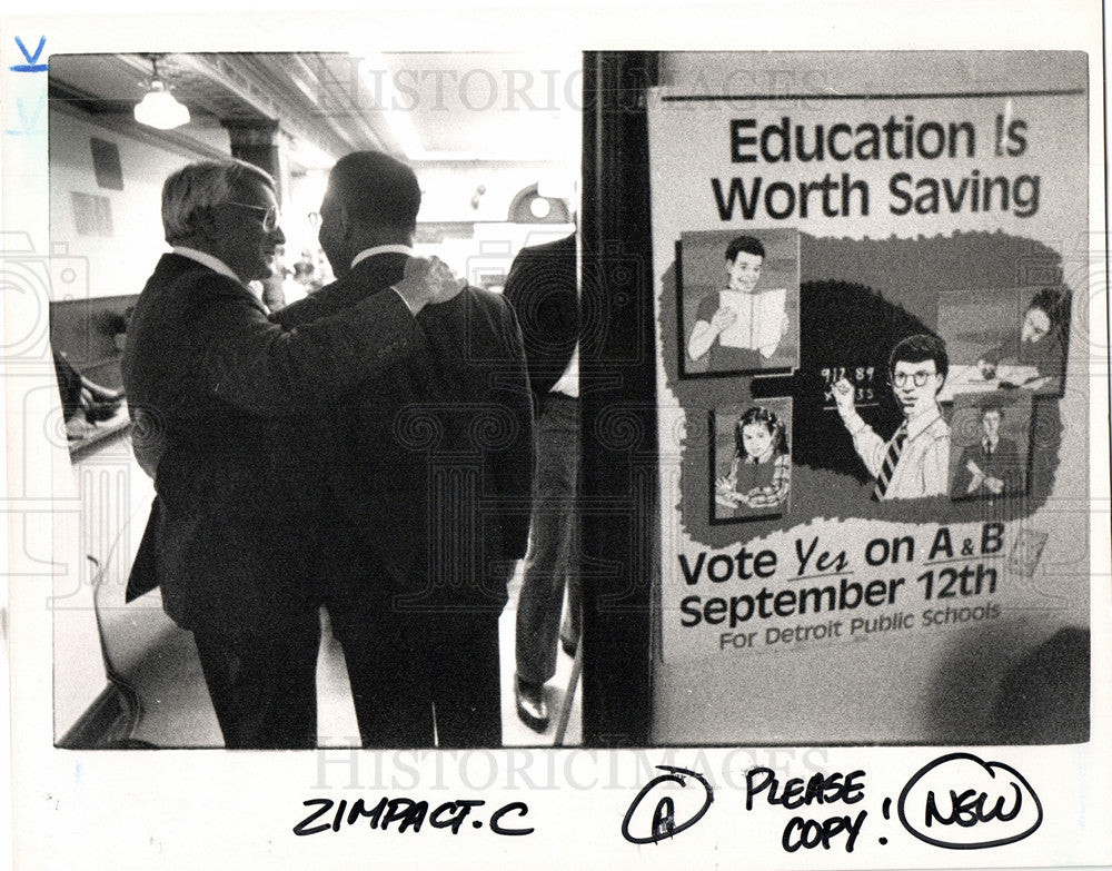 1989 Press Photo Donald Bemis Porter Detroit schools - Historic Images