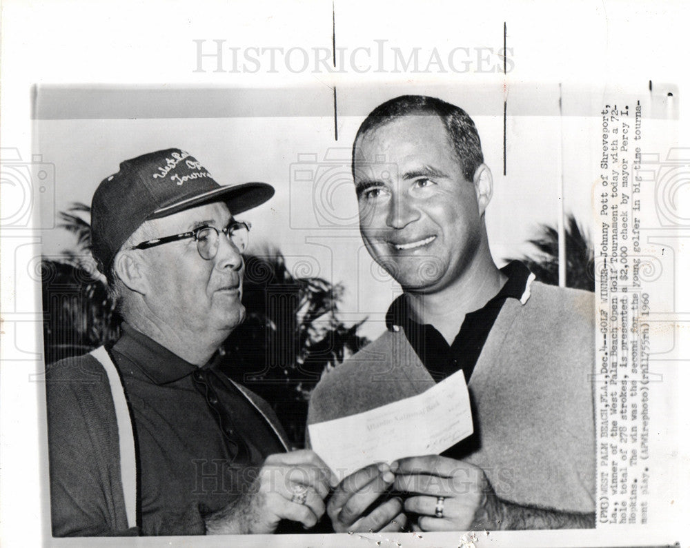 1960 Press Photo Golf winner Johnny pott of Shreveport - Historic Images