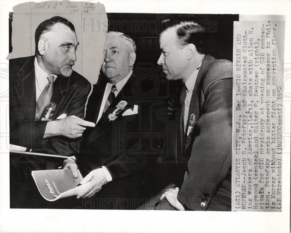 1952 Press Photo jacob potofsky cio president - Historic Images