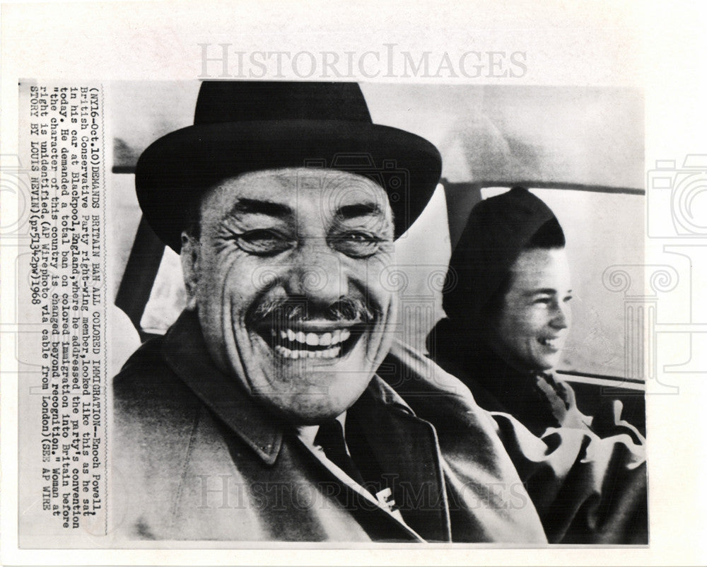 1968 Press Photo Enoch Powell British politician - Historic Images