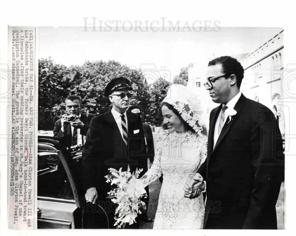 1969 Press Photo Clayton Powell Bride Beryl Wedding - Historic Images