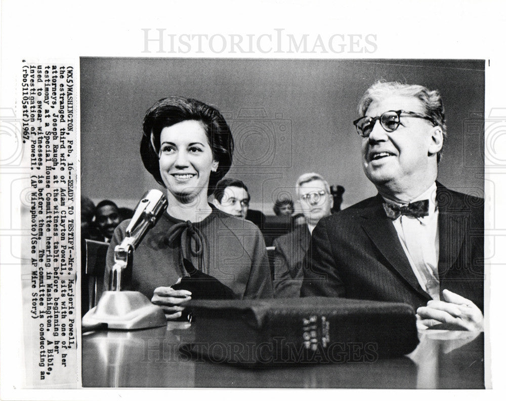 1967 Press Photo Mrs. Marjorie Powell testimony - Historic Images