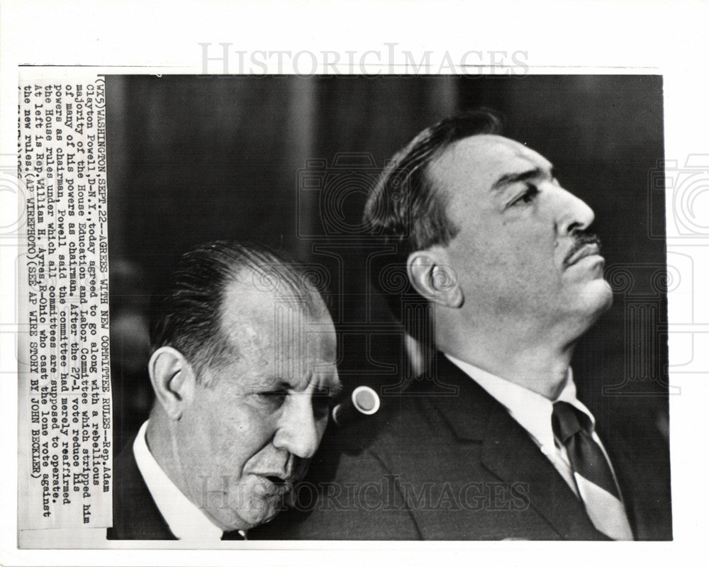 1966 Press Photo Rep Adam Clayton Powell William Ayres - Historic Images