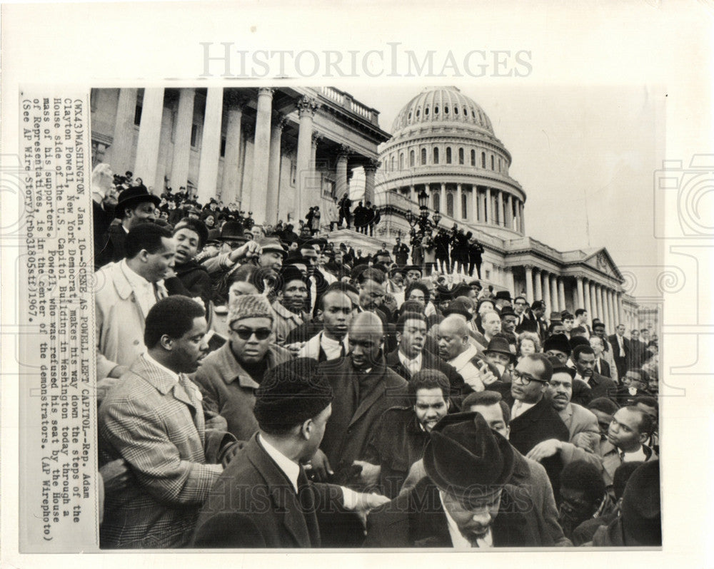 1967 Press Photo Adam Clayton Powell U.S. Capitol D.C. - Historic Images