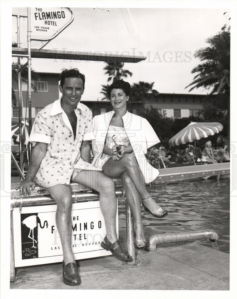 1954 Press Photo William Poplack Detroit Flamingo Hotel - Historic Images