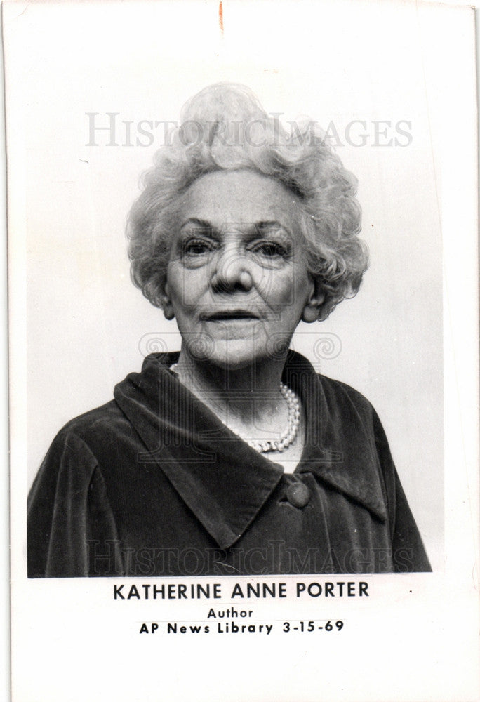 1969 Press Photo Katherine Anne Porter author Pulitzer - Historic Images