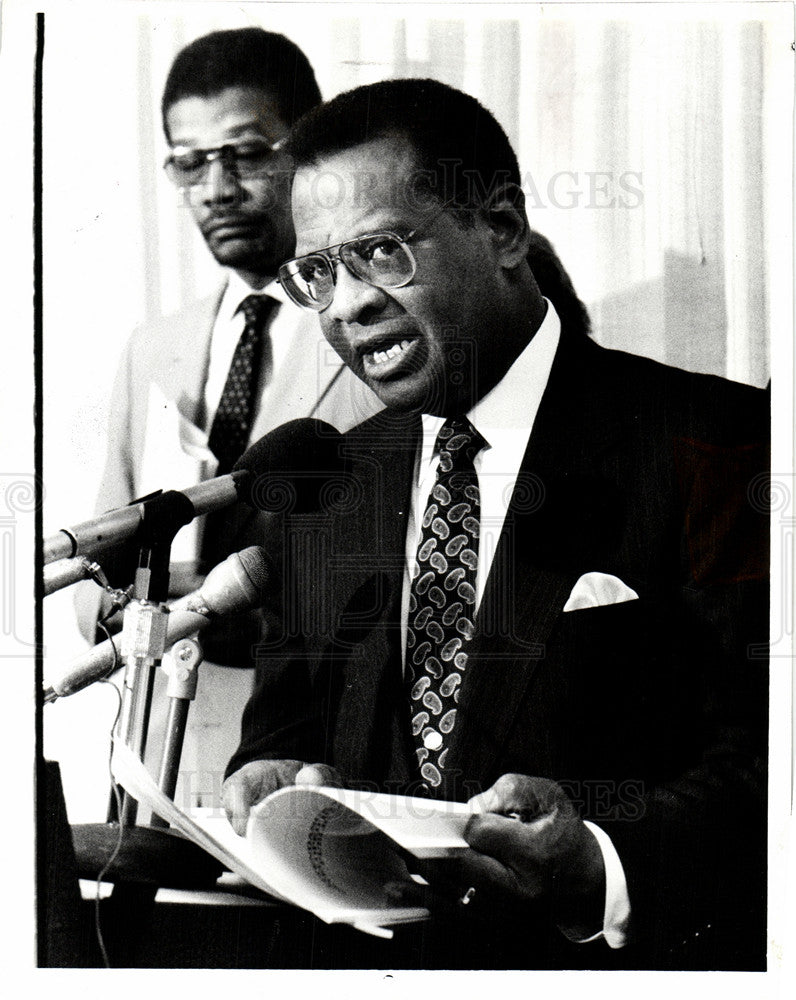 1990 Press Photo John Porter Detroit Public Schools - Historic Images