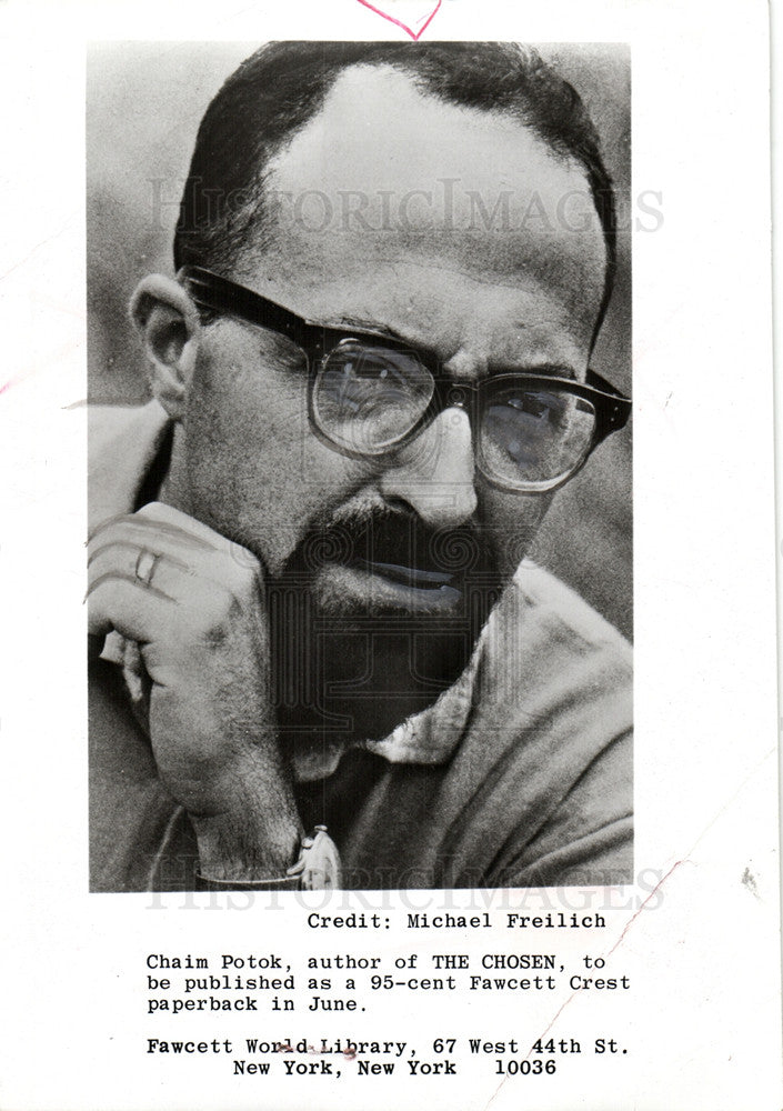 Press Photo Chaim Potok author Chosen paperback - Historic Images