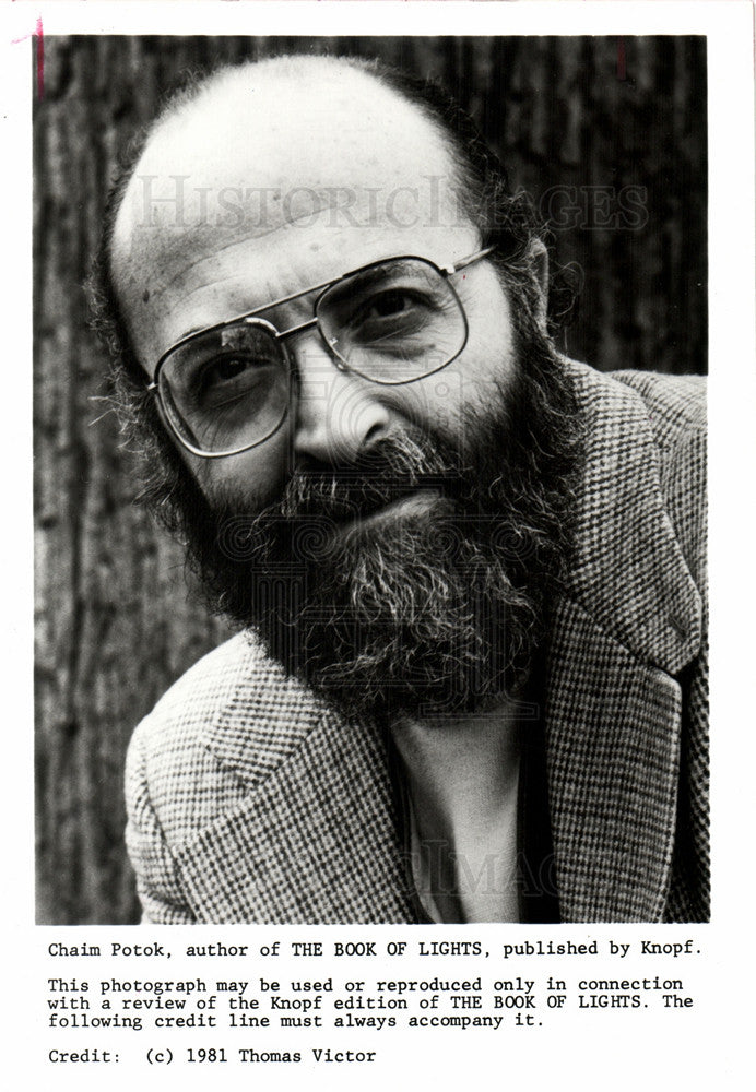 1990 Press Photo Chaim Potok Author of The Book of Ligh - Historic Images