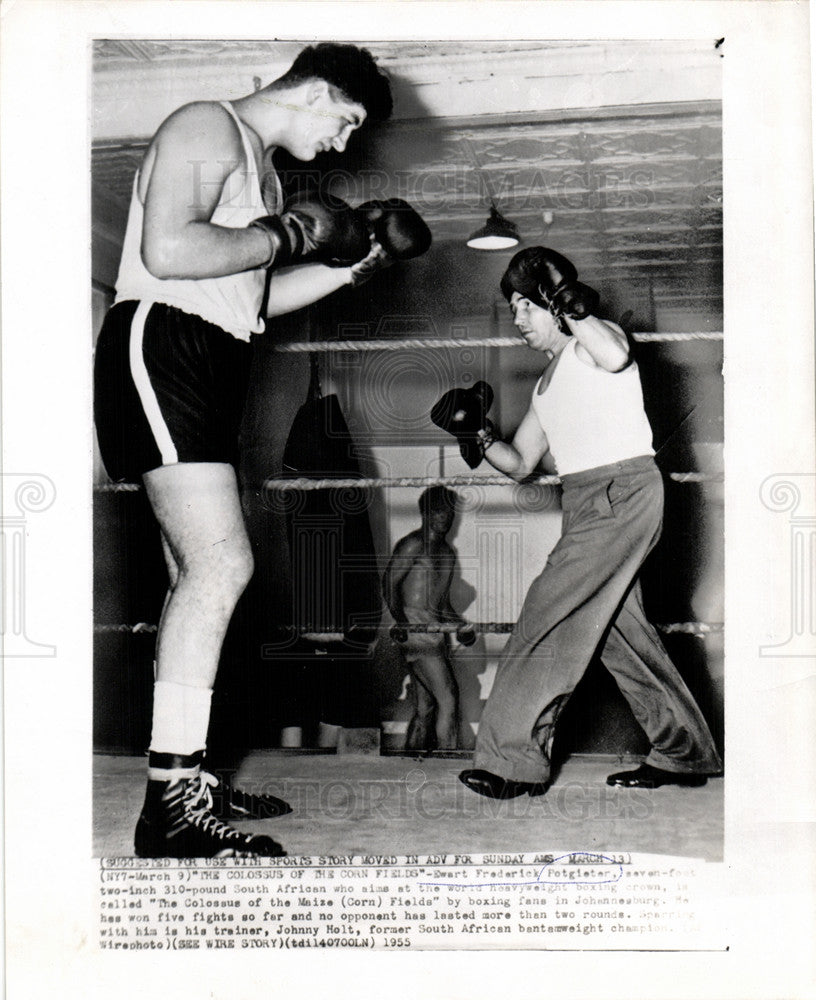 1955 Press Photo Frederick Potgieter Boxer - Historic Images