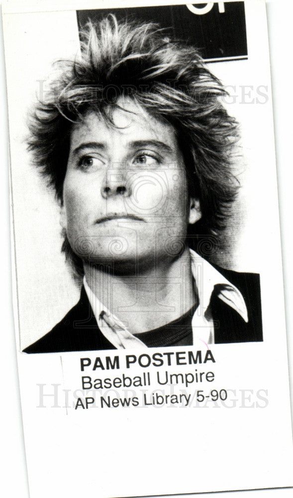 1990 Press Photo Pam Postema Baseball Umpire female - Historic Images