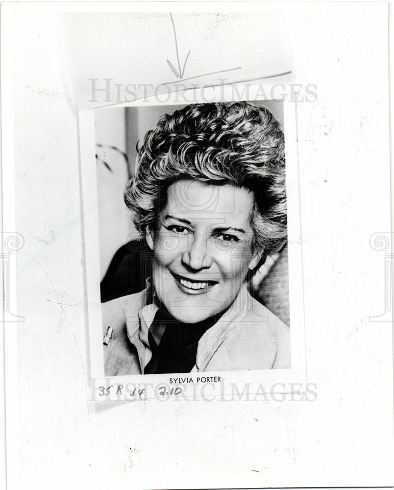 1984 Press Photo Sylvia Porter American Economist - Historic Images