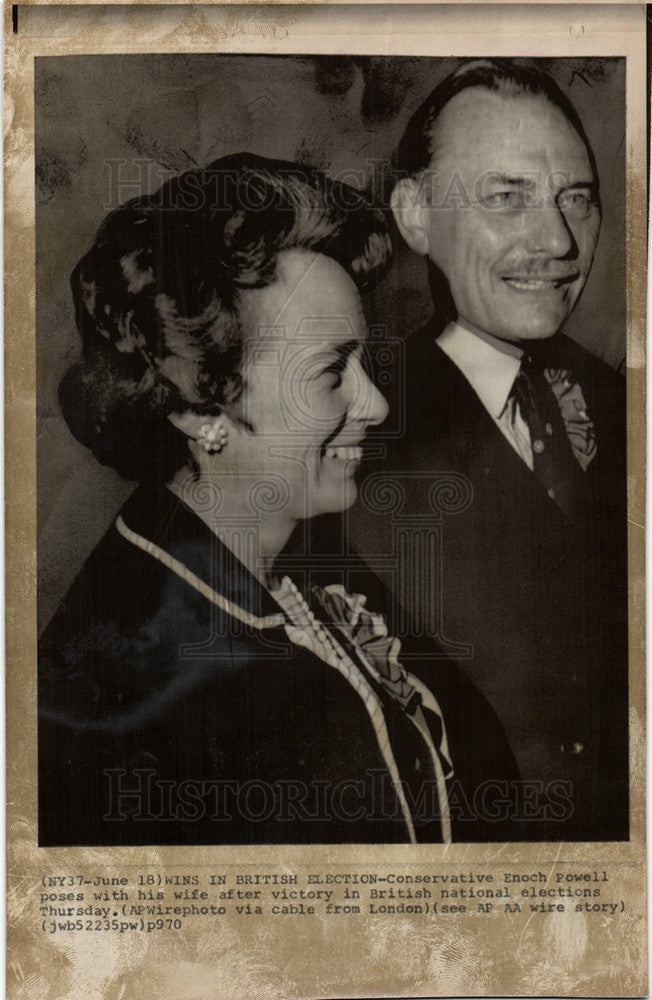 1970 Press Photo British Election Enoch Powell - Historic Images