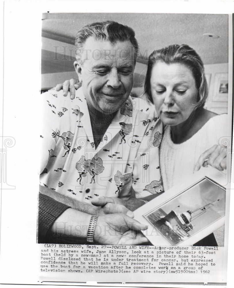 1962 Press Photo Dick Powell Actor Producer - Historic Images