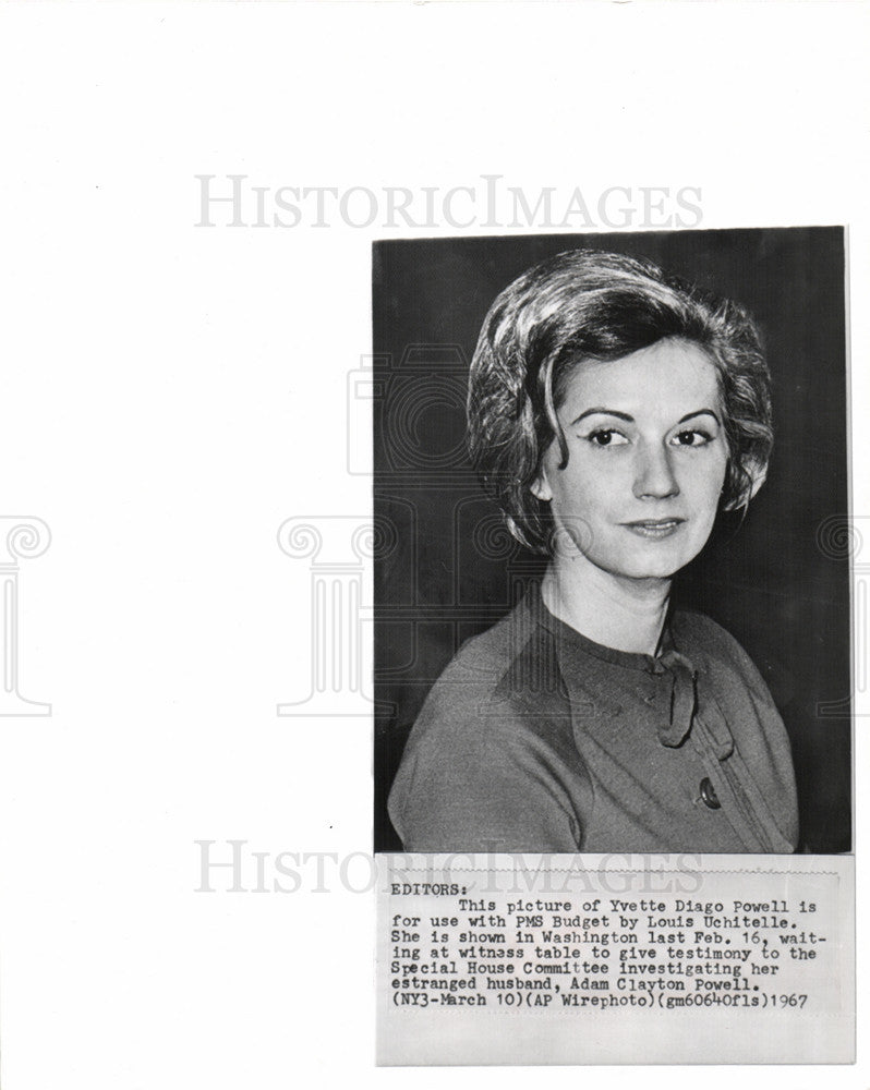 1967 Press Photo Yvette Diago Powell investigation - Historic Images