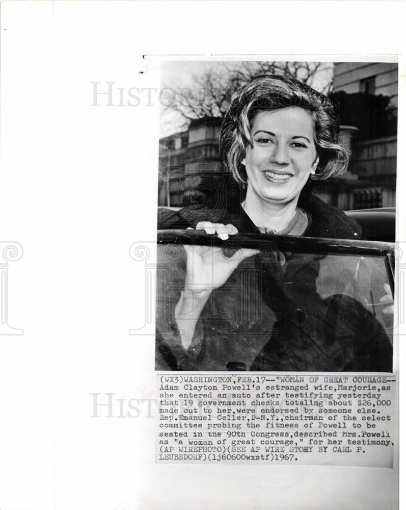 1967 Press Photo Woman adam Clayton Emanuel wife - Historic Images