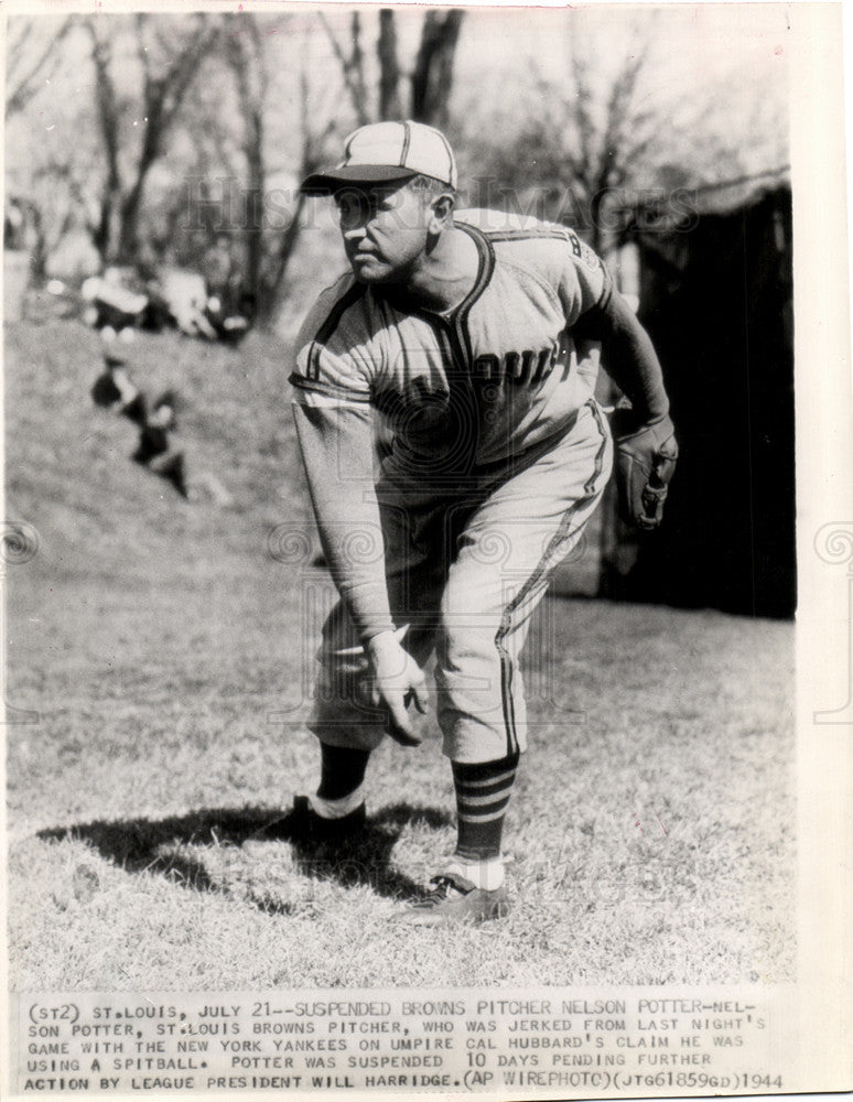 1944 Press Photo Nelson Potter baseball Yankees - Historic Images