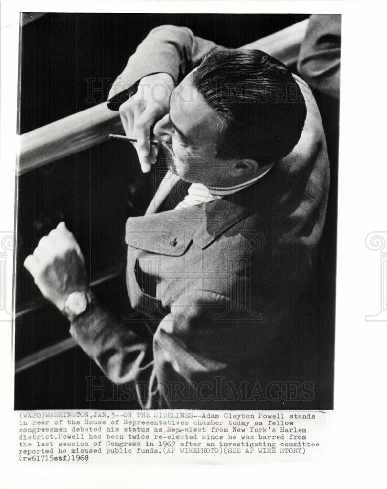 1969 Press Photo Adam Powell House of Representatives - Historic Images