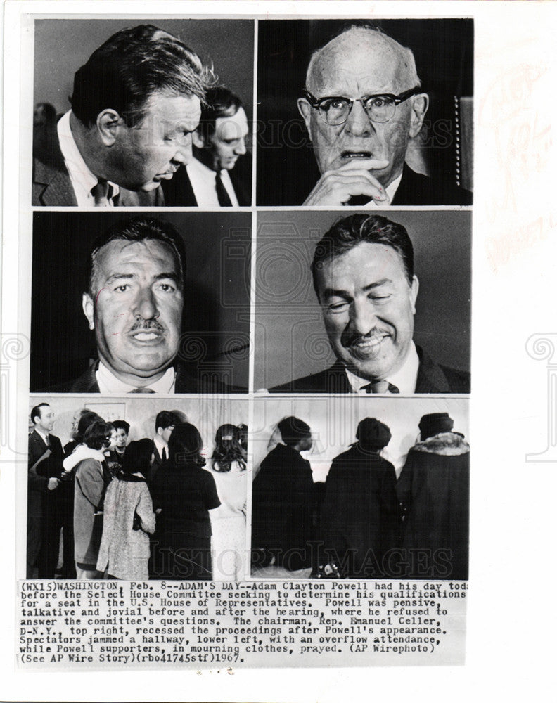 1967 Press Photo Adam Clayton Powell Congress Hearing - Historic Images