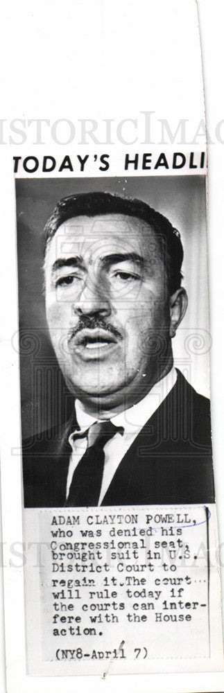 1967 Press Photo ADAM CLAYTON POWELL Congressional seat - Historic Images