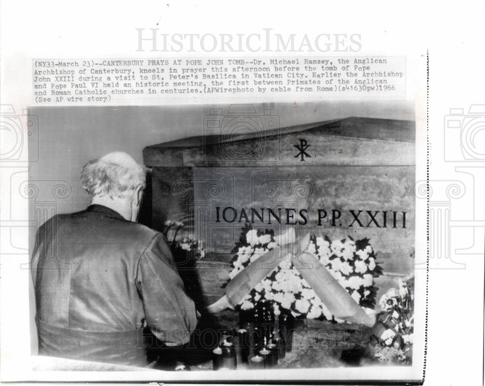 1966 Press Photo Dr. Michael Ramsey Canterbury Vatican - Historic Images