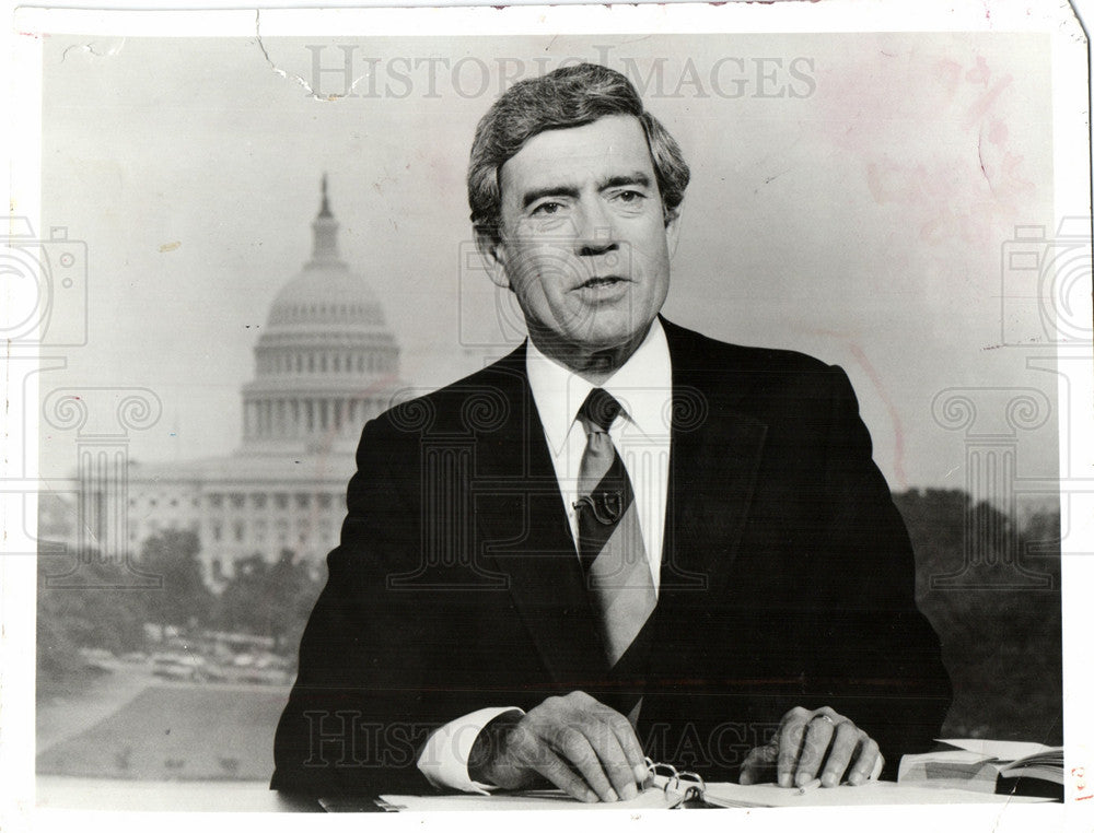 1987 Press Photo Dan Rather news anchor - Historic Images