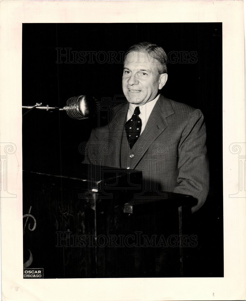 1953 Press Photo Clarence Randall Inland Steel Chicago - Historic Images