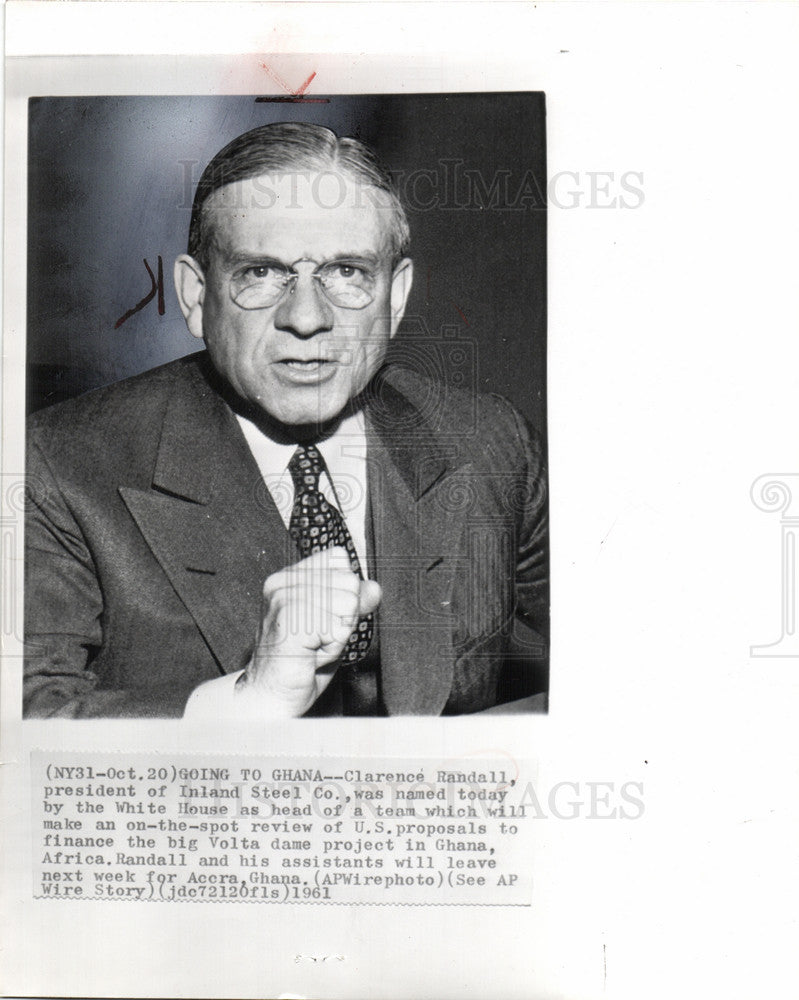 1961 Press Photo George A. Ranney President of Inland - Historic Images