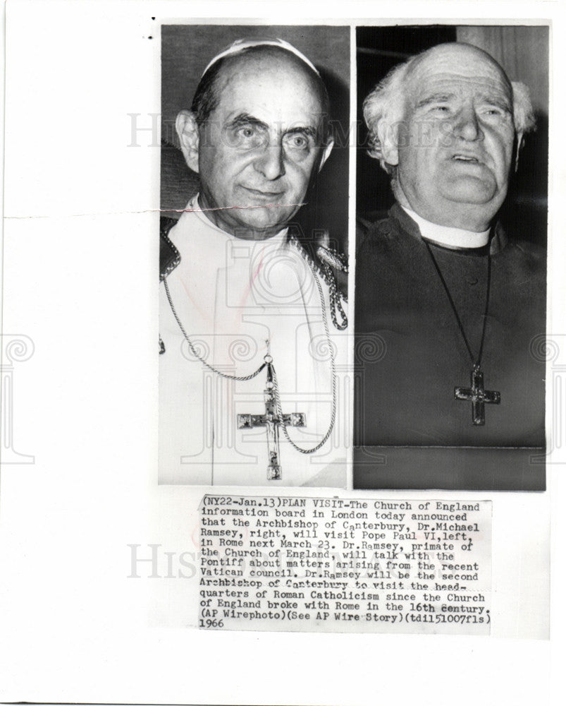 1966 Press Photo Michael Ramsey Archbishop Canterbury - Historic Images