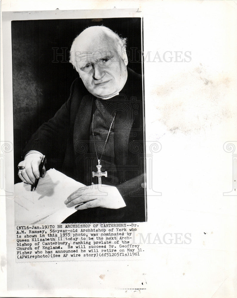 1961 Press Photo A.M. Ramsey Archbishop Canterbury - Historic Images