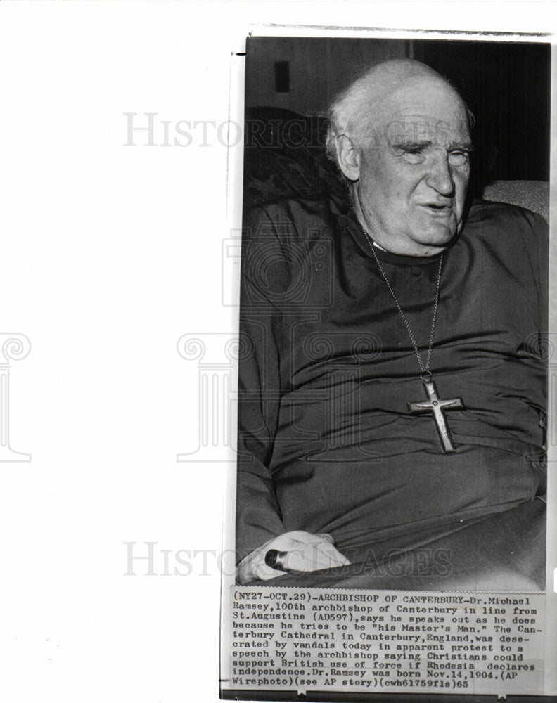 1965 Press Photo Dr. Michael Ramsey archbishop - Historic Images