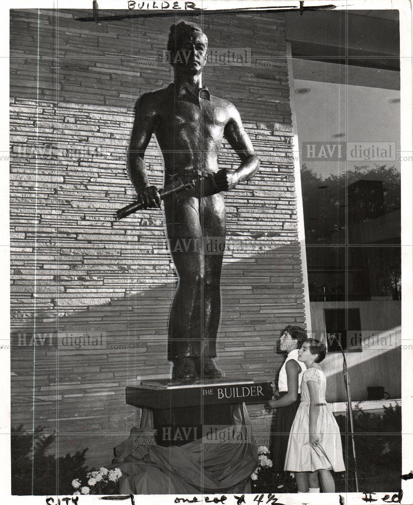 1956 Press Photo The Builder - Historic Images