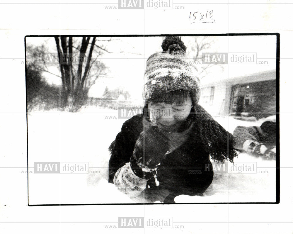 1992 Press Photo SNOW STORM, JANUARY 1992, - Historic Images