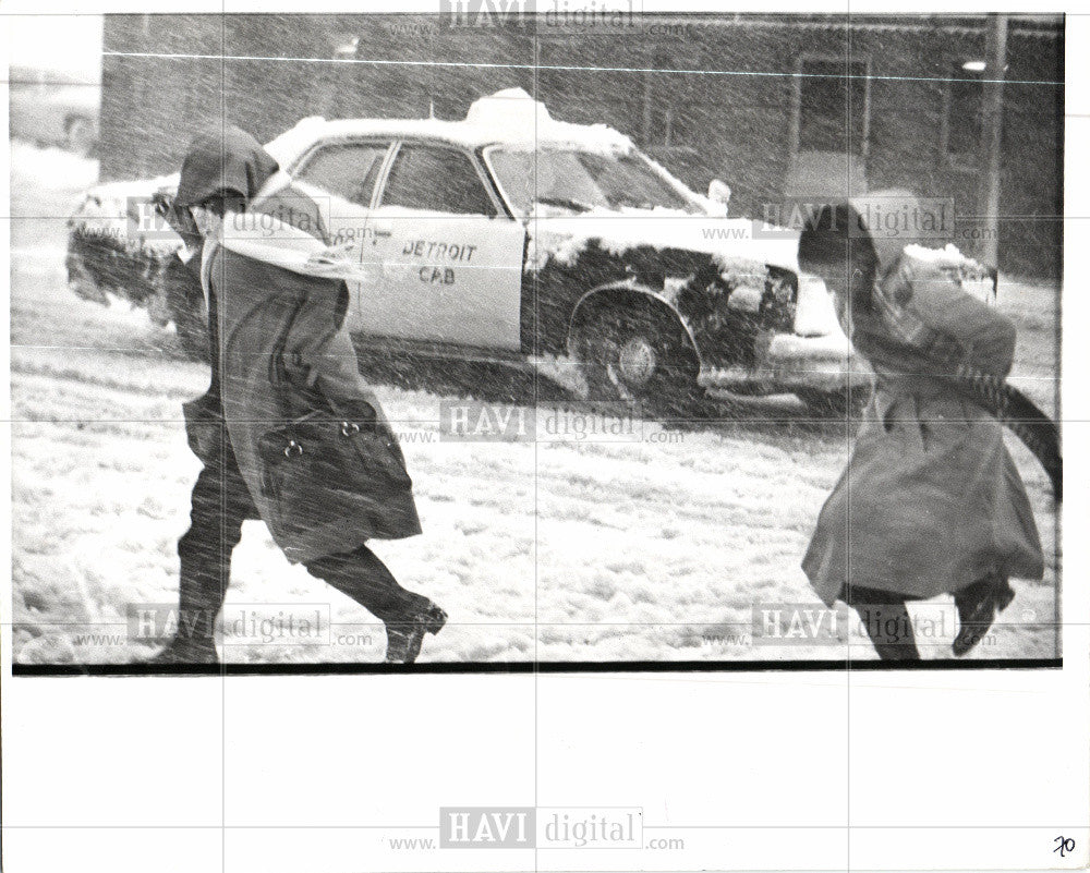 1978 Press Photo Detroit snowstorm winter blizzard - Historic Images