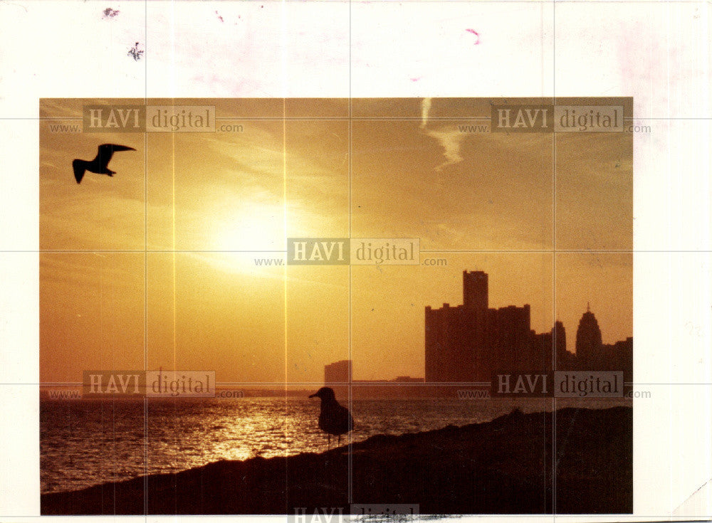 1992 Press Photo detroit skyline public land downtown - Historic Images