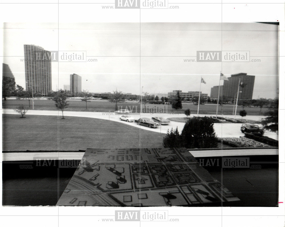 1991 Press Photo plans Southfield City Center City Hall - Historic Images