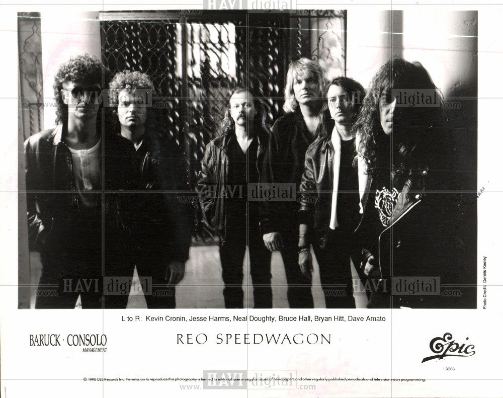 1990 Press Photo REO Speedwagon Barcuk Consolo Epic - Historic Images