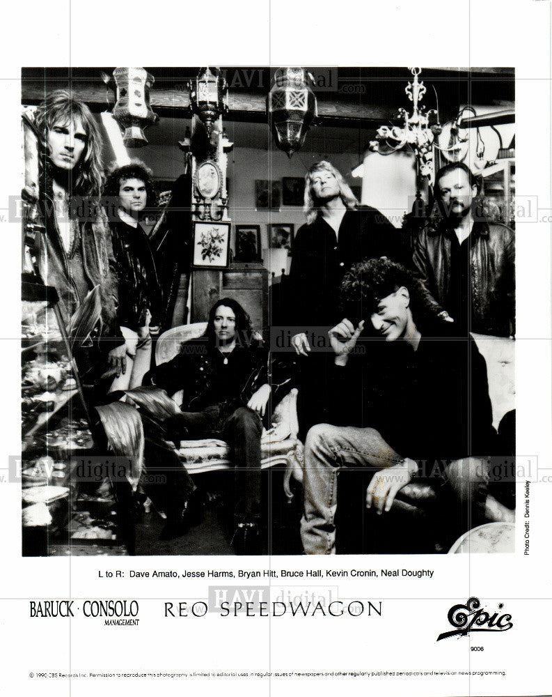 1990 Press Photo REO Speedwagon American rock band - Historic Images