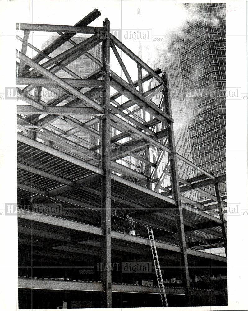 1980 Press Photo Renaissance Center skyscrapers Detroit - Historic Images