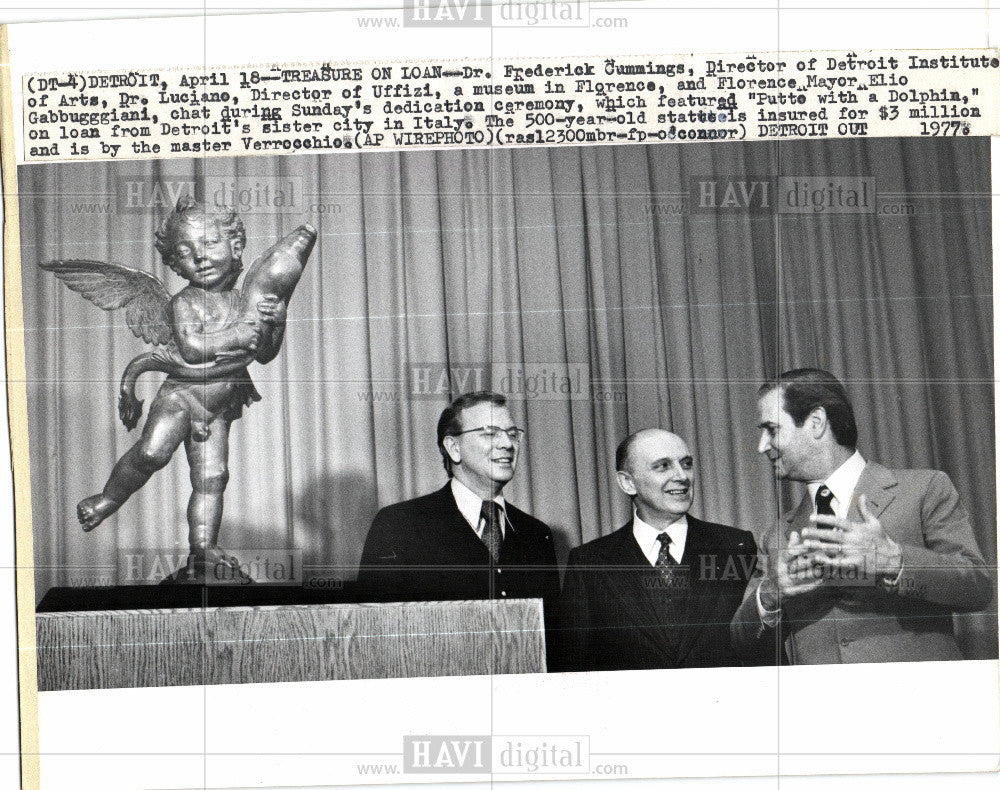 1977 Press Photo Frederick Cummings statue Verrochio - Historic Images