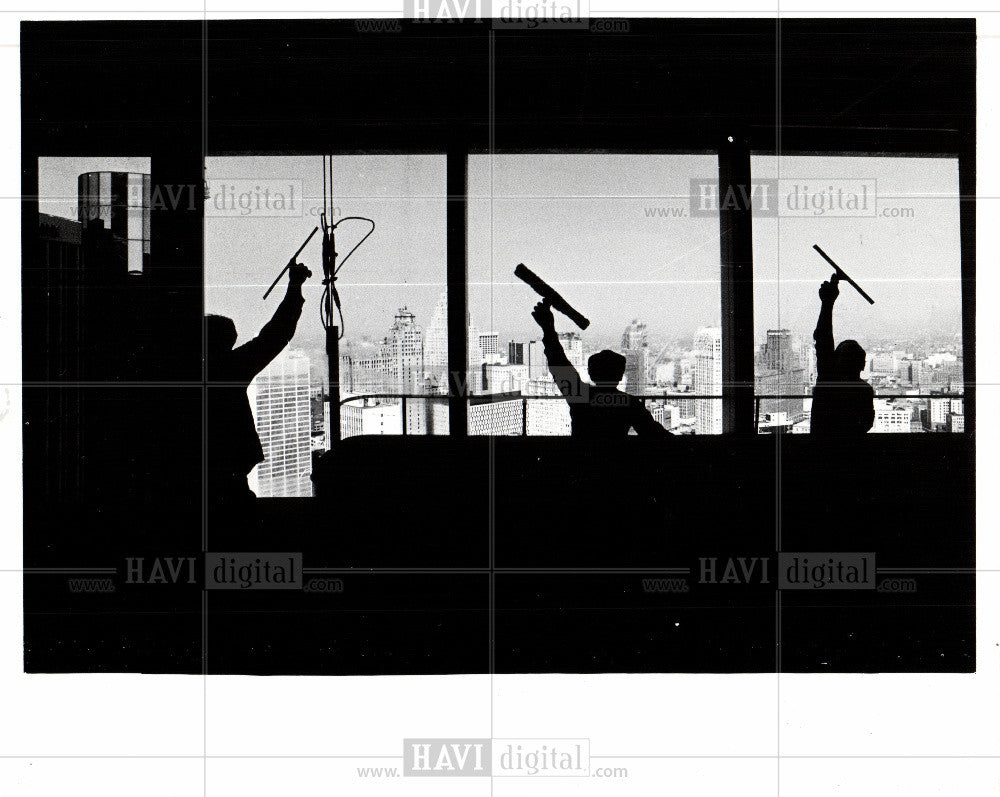 1978 Press Photo Renaisssance Center window washers - Historic Images