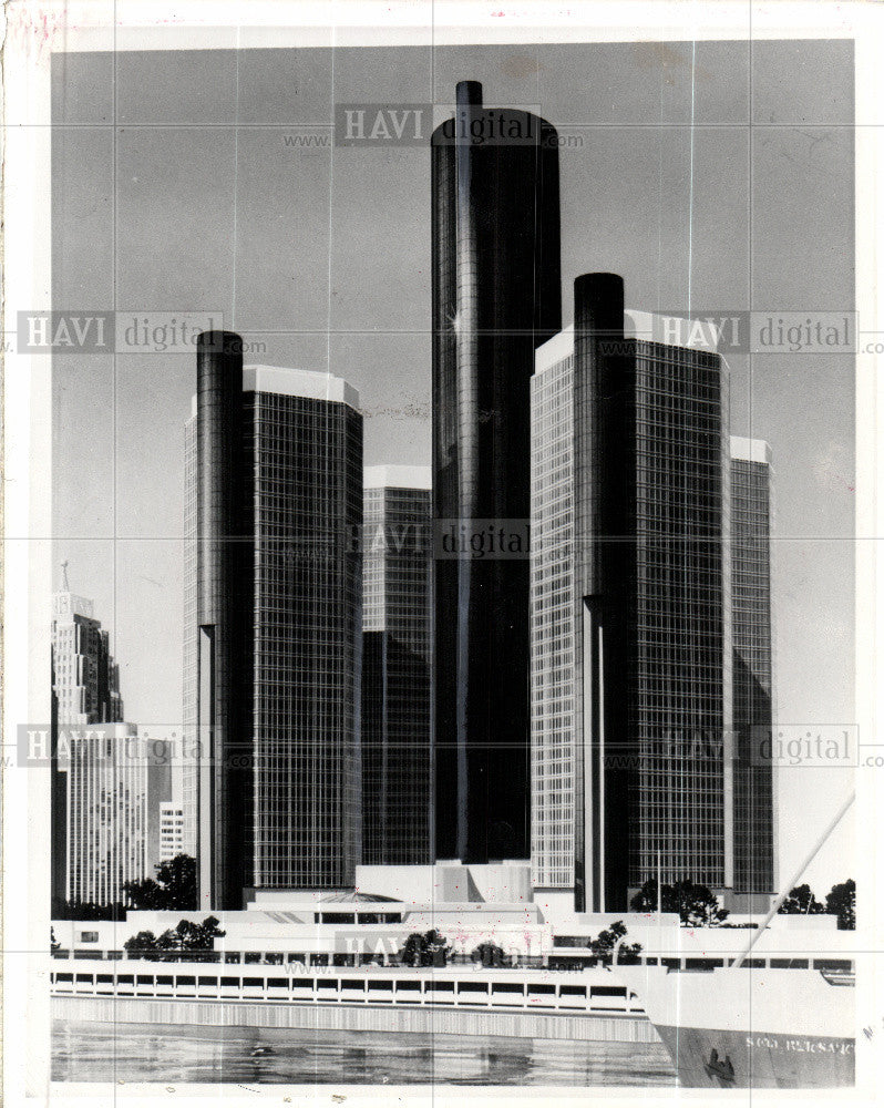 1976 Press Photo Renaissance Center Michigan - Historic Images