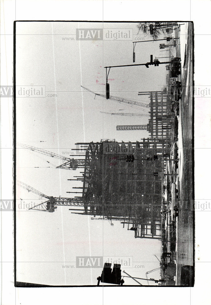 1975 Press Photo Renaissance Center skyscrapers Detroit - Historic Images