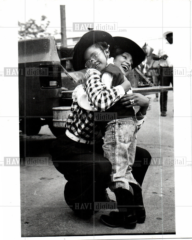 Boy 12 Rodeo Rodeo Latting boy 12 years old 1990 Vintage Photo Print - Historic Images