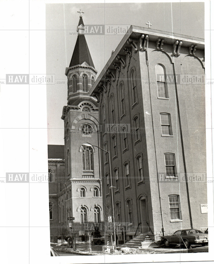 1977 Press Photo St Mary&#39;s Catholic Church Detroit - Historic Images