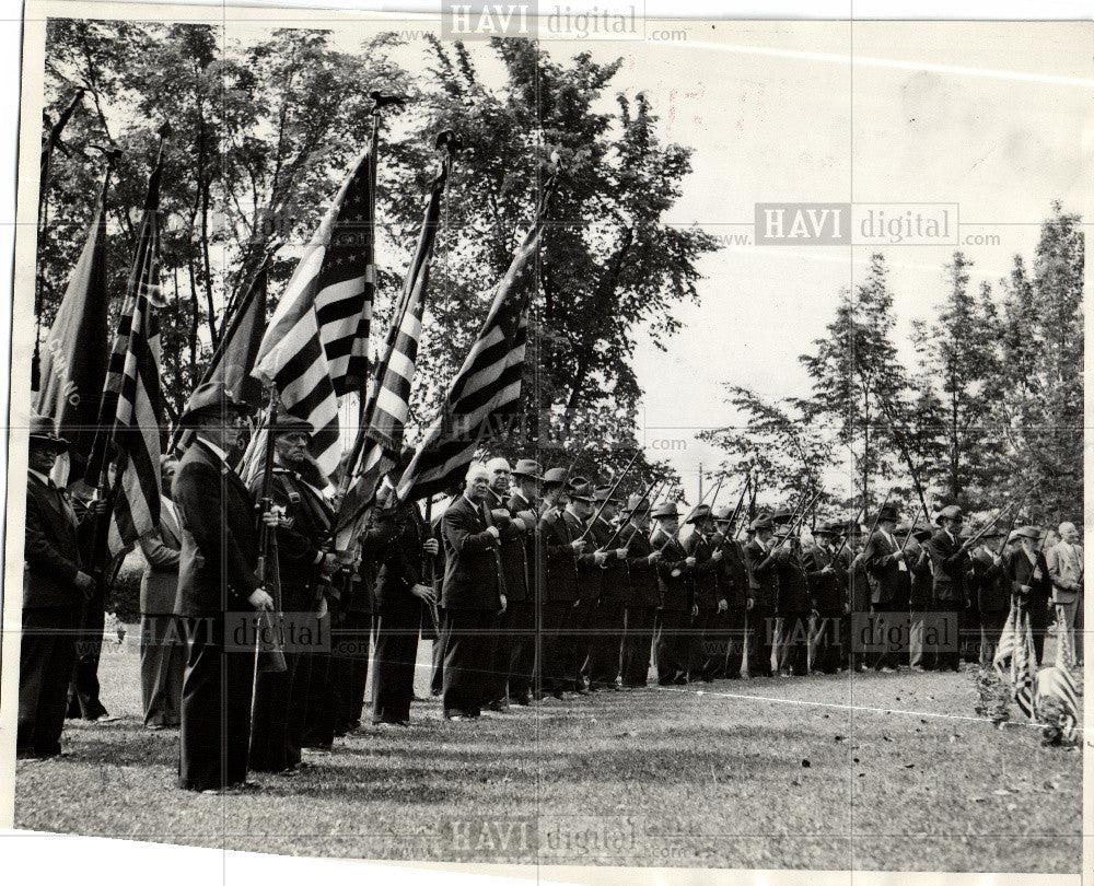 1937 Press Photo Spanish American War veterans memorial - Historic Images